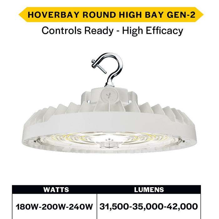 Made to Order Halco - HRHB-4-LS-CS-U-HE-WH - Hoverbay HE HRHB-4 Lumen & 3-CCT Select Adj Beam CNTL-RDY WH Halco Lighting Technologies