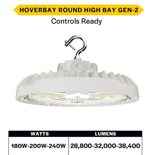 Halco - HRHB-4-LS-CS-U-WH - Hoverbay Lumen & 3-CCT Select 38K LM Adj Beam CNTL-Ready WH product image
