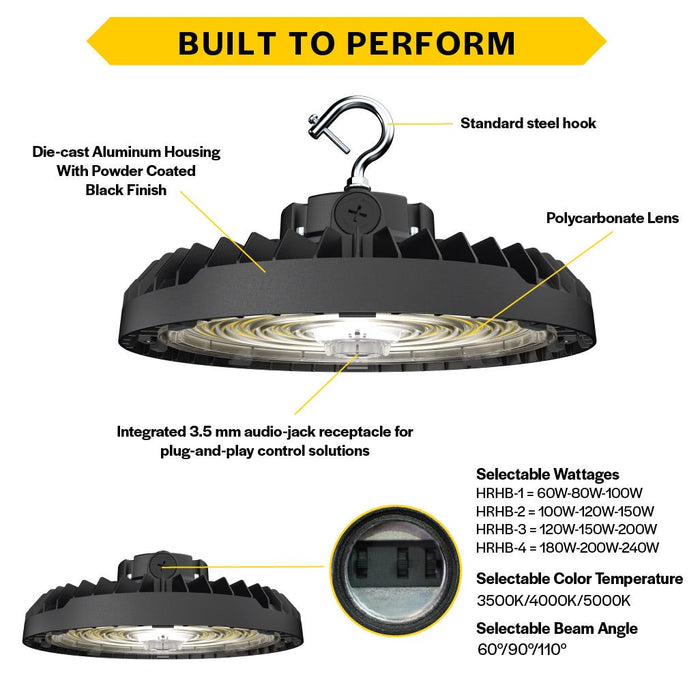 Halco - HRHB-3-LS-CS-U-BL - Hoverbay Lumen & 3-CCT Select 32K LM Adj Beam CNTL-Ready BL product image