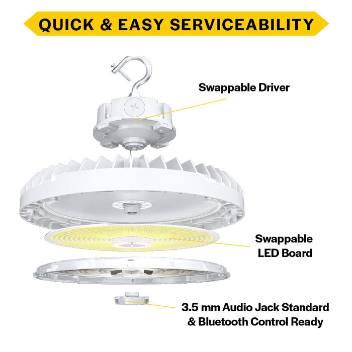 Halco - HRHB-3-LS-CS-U-WH - Hoverbay Lumen & 3-CCT Select 32K LM Adj Beam CNTL-Ready WH product image