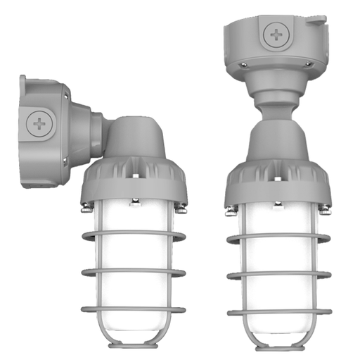 ProLED Vaportight Series Halco - VPTAJR-LS-CS-U-GR - Vaportight Adj Arm Jelly Jar 10W 20W 4000K 5000K Field Select Halco Lighting Technologies