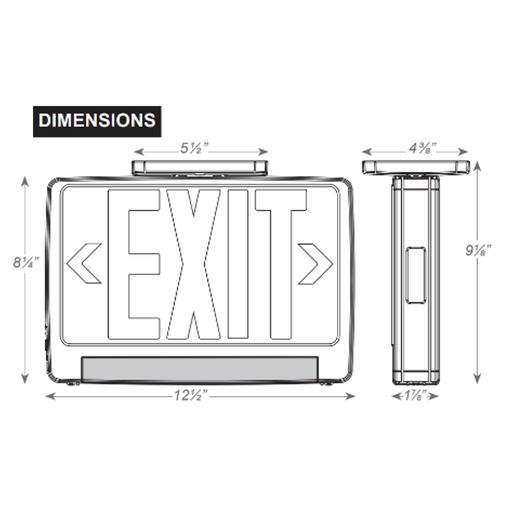 Halco - EMG-LBCU-R-BK-RC-SD - LightBar Exit EM Combo Green Legend White Housing Self-Diagnostics RC Self-Test product image