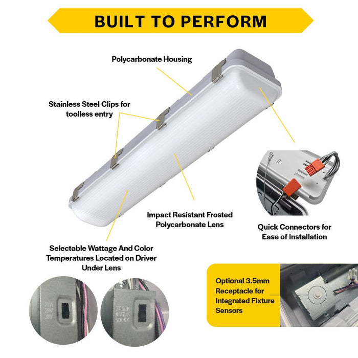 Halco - LVPT-2-LS-CS-U - Controls Ready 2FT Selectable Linear Vaportight 2780-4083Lum product image