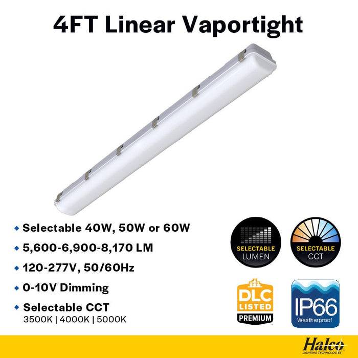 Halco - LVPT-4-LS-CS-U - Controls Ready 4FT Selectable Linear Vaportight 5600-8172Lum product image