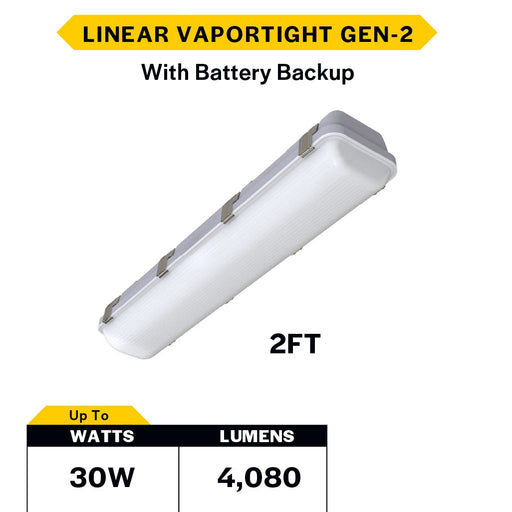 Made To Order Halco - LVPT-2-LS-CS-U-EM - Controls Ready 2FT Selectable Linear Vaportight with EM BBK Halco Lighting Technologies
