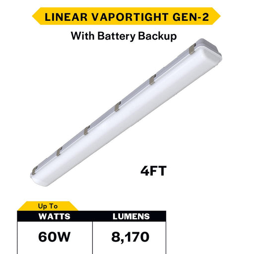 Made To Order Halco - LVPT-4-LS-CS-U-EM - Controls Ready 4FT Selectable Linear Vaportight with EM BBK Halco Lighting Technologies
