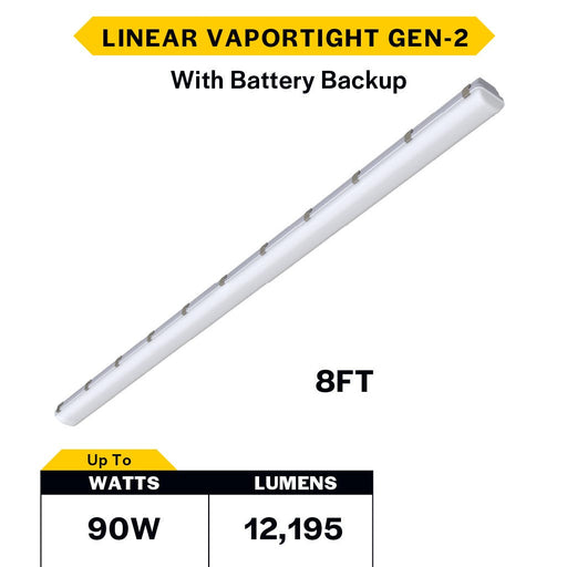 Made To Order Halco - LVPT-8-LS-CS-U-EM - Controls Ready 8FT Selectable Linear Vaportight With EM BBK Halco Lighting Technologies