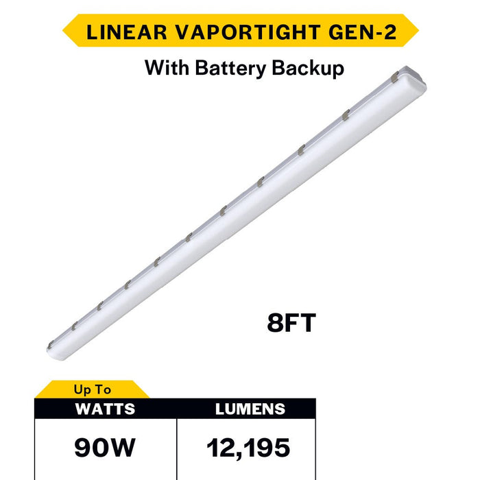 Made To Order Halco - LVPT-8-LS-CS-U-EM - Controls Ready 8FT Selectable Linear Vaportight With EM BBK Halco Lighting Technologies