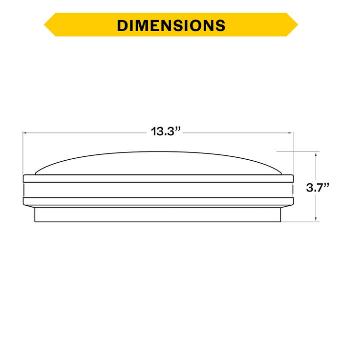 Halco - FM-DFR14-CS-BK-120V - Modern Dbl Black/White Slim Flush Mount 14" CCT Select Dim product image