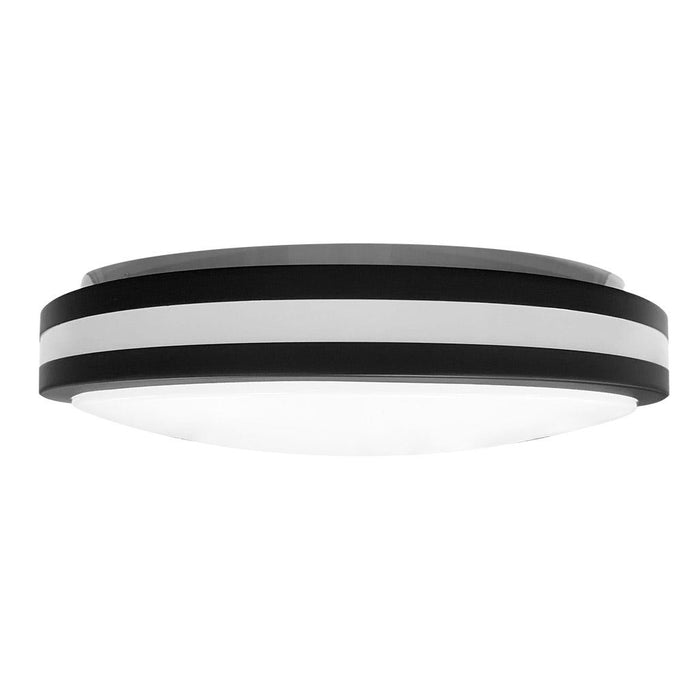 Halco - FM-DFR14-CS-BK-120V - Modern Dbl Black/White Slim Flush Mount 14" CCT Select Dim product image