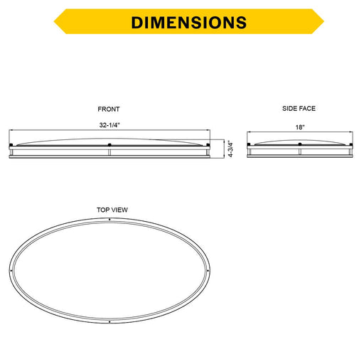 Halco - FM-OV32-CS-BN-120V - Large Oval Double Ring Flush Mount 32" CCT Select Triac Dim product image