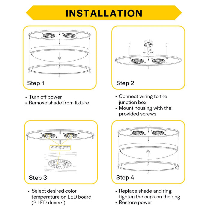 Halco - FM-OV32-CS-BN-120V - Large Oval Double Ring Flush Mount 32" CCT Select Triac Dim product image