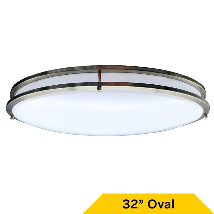 Halco - FM-OV32-CS-BN-120V - Large Oval Double Ring Flush Mount 32" CCT Select Triac Dim product image