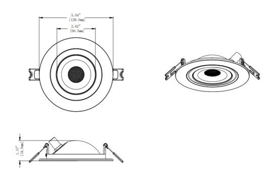 Halco - DFDLG4-12-CS - Direct Fit Gimbal 4" 12W CCT Select 90Deg Tilt Dimm T20 JA-8 product image