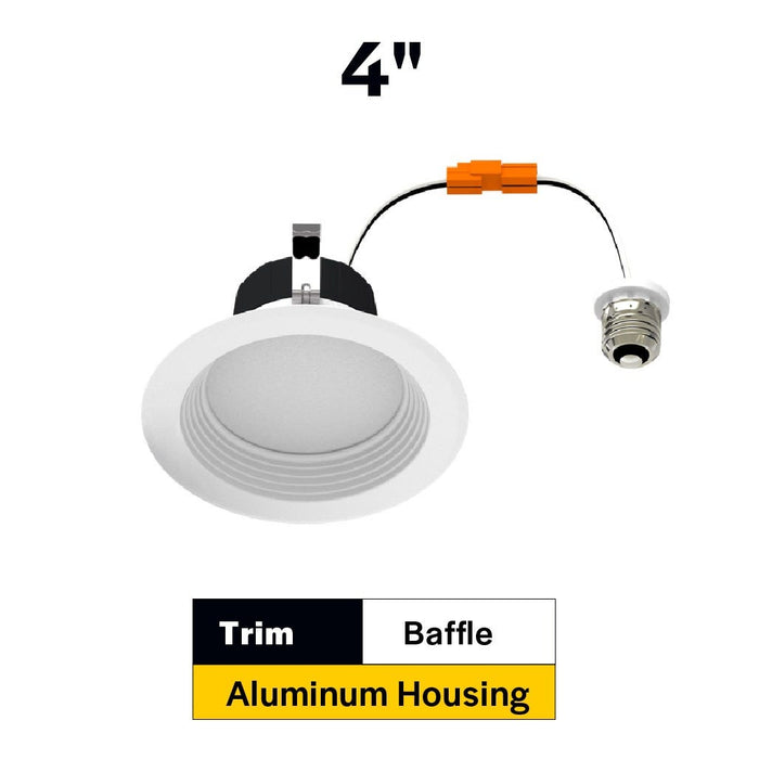 Halco - RDL4-8-CS-BT - LED Retrofit Downlight 4in 8W CCT Select Dimm Baffle Trim product image