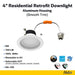 Halco - RDL4-8-CS-ST - LED Retrofit Downlight 4in 8W CCT Select Dimm Smooth Trim product image