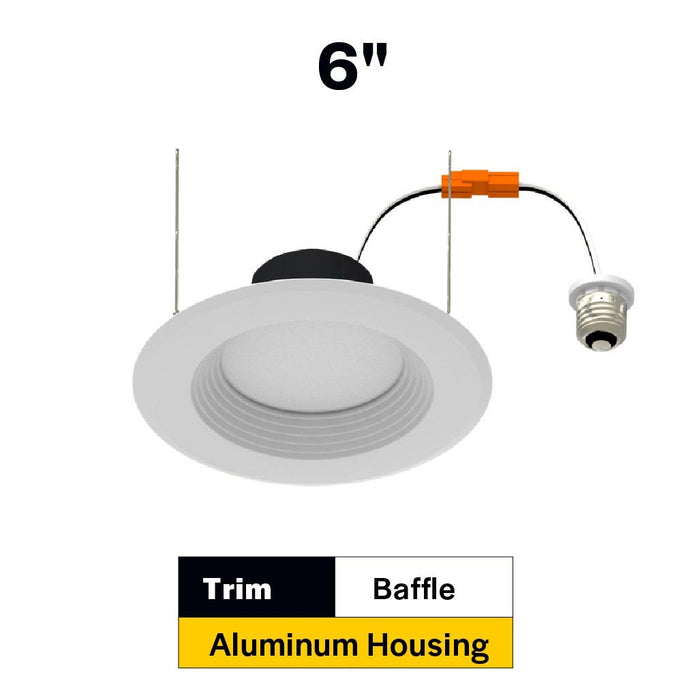 Halco - RDL6-10.5-CS-BT - LED Retrofit Downlight 6in 10.5W CCT Select Dimm Baffle Trim product image