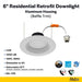 Halco - RDL6-14-CS-BT - LED Retrofit Downlight 6in 14W CCT Select Dimm Baffle Trim product image