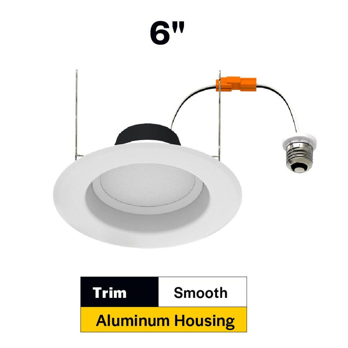 Halco - RDL6-10.5-CS-ST - LED Retrofit Downlight 6in 10.5W CCT Select 900L Dimm Smooth Trim product image