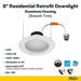 Halco - RDL6-14-CS-ST - LED Retrofit Downlight 6in 14W CCT Select Dimm Smooth Trim product image