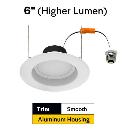 Halco - RDL6-14-CS-ST - LED Retrofit Downlight 6in 14W CCT Select Dimm Smooth Trim product image