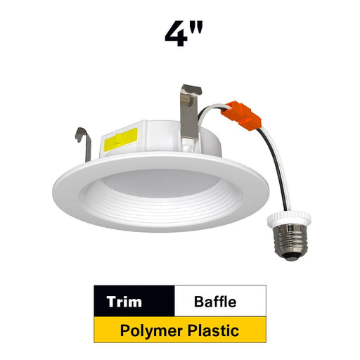Halco - RDLC-4-CS-BT-120V - Resi Retrofit Downlight 4" 700lm Baffle 27-50K Triac Dim 7.5W product image