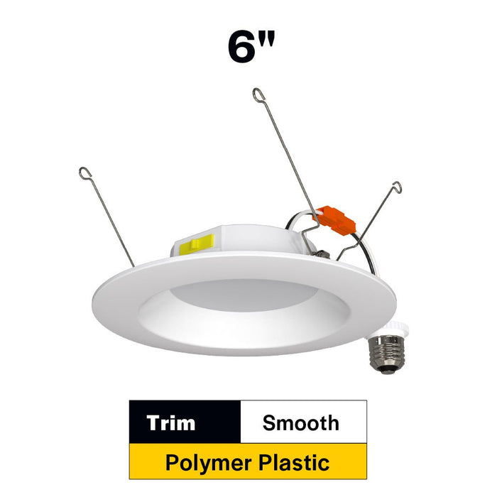 Halco - RDLC-6-CS-ST-120V - Resi Retrofit Downlight 6" 900lm Smooth 27-50K Triac Dim 10W product image