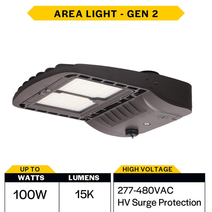 Made To Order Halco - SAL2-1-LS-CS-T35X-H-BZ - Area Light G2 HV 100W CCT & Lumen Select BZ 3-Pin & Z10 T3/T5 Halco Lighting Technologies