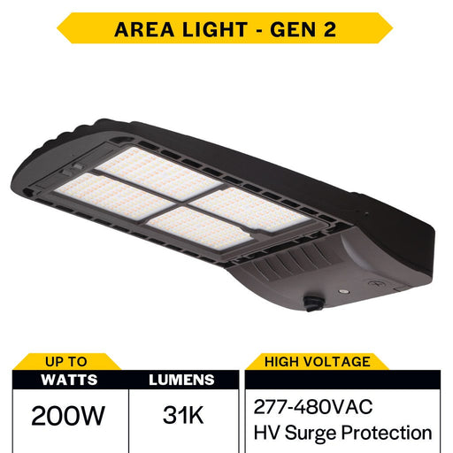 Made To Order Halco - SAL2-3-LS-CS-T35X-H-BZ - Area Light G2 HV 200W CCT & Lumen Select BZ 3-Pin & Z10 T3/T5 Halco Lighting Technologies