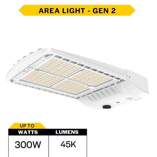 Sektor Area Lights Halco - SAL2-4-LS-CS-T35X-U-WH - Area Light G2 300W CCT & Lumen Select WH 3-Pin & Z10 T3/T5 Halco Lighting Technologies