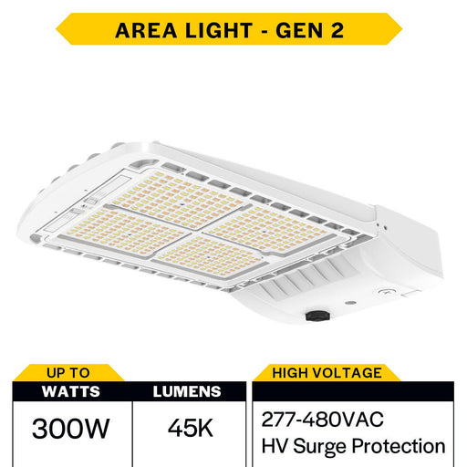 Made To Order Halco - SAL2-4-LS-CS-T35X-H-WH - Area Light G2 HV 300W CCT & Lumen Select WH 3-Pin & Z10 T3/T5 Halco Lighting Technologies
