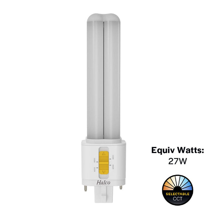 LED CFL Replacement Plug-ins Halco - PLD9O-8CS-HYB-GX32-LED2 - LED 2-Pin Plug-in DBL Tube 9W Omni GX23 4-CCT Hybrid Halco Lighting Technologies