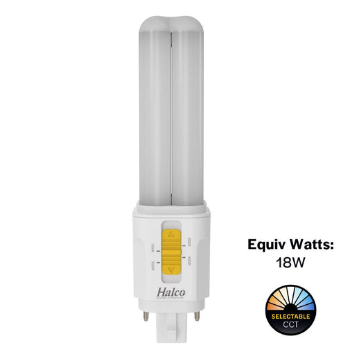 LED CFL Replacement Plug-ins Halco - PLD7O-8CS-HYB-G24Q-LED2-D - LED 4-Pin Plug-in DBL Tube 7W Omni G24Q 4-CCT Hybrid Halco Lighting Technologies
