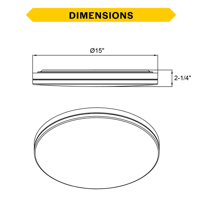 Halco - FM-SD15-CS-BN-120V-MW - Brush Nickel Slim Drum Flush Mount 15" w/MS CCT Select Dim product image