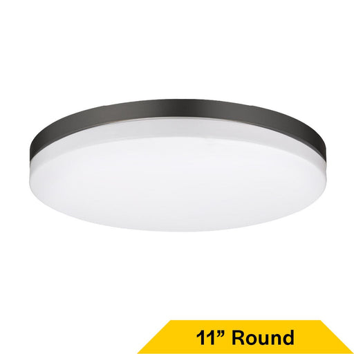 Halco - FM-SD11-CS-BK-120V - Black Trim Slim Drum Flush Mount 11" CCT Select Triac Dim product image