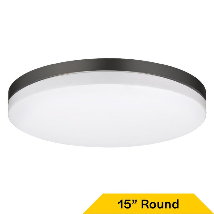 Halco - FM-SD15-CS-BK-120V - Black Trim Slim Drum Flush Mount 15" CCT Select Triac Dim product image