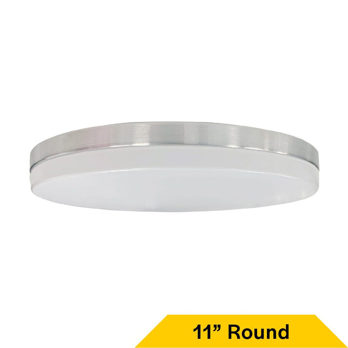 Halco - FM-SD11-CS-BN-120V - Brush Nickel Trim Slim Drum Flush Mount 11" CCT Select Dim product image
