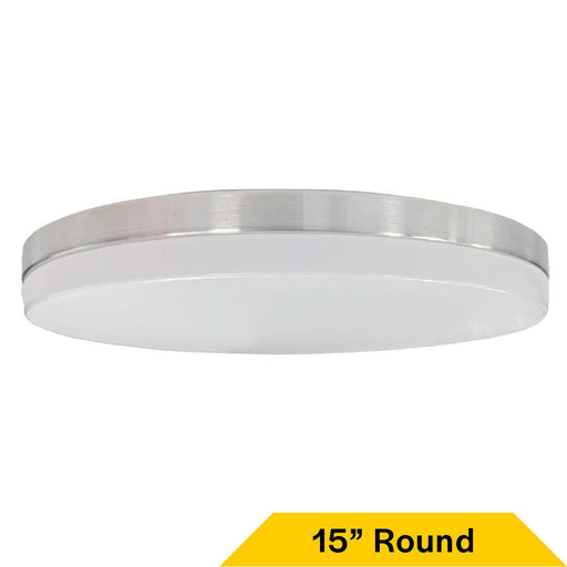Halco - FM-SD15-CS-BN-120V - Brush Nickel Trim Slim Drum Flush Mount 15" CCT Select Dim product image