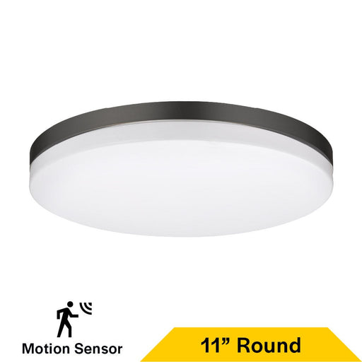 Halco - FM-SD11-CS-BK-120V-MW - Black Trim Slim Drum Flush Mount 11" w/MS CCT Select Dim product image