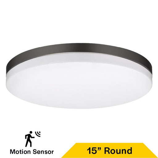 Halco - FM-SD15-CS-BK-120V-MW - Black Trim Slim Drum Flush Mount 15" w/MS CCT Select Dim product image