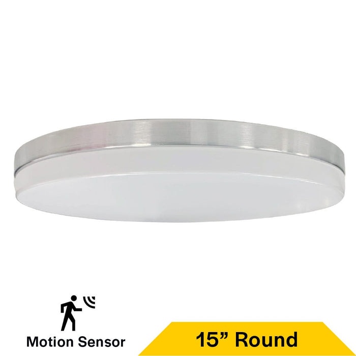 Halco - FM-SD15-CS-BN-120V-MW - Brush Nickel Slim Drum Flush Mount 15" w/MS CCT Select Dim product image
