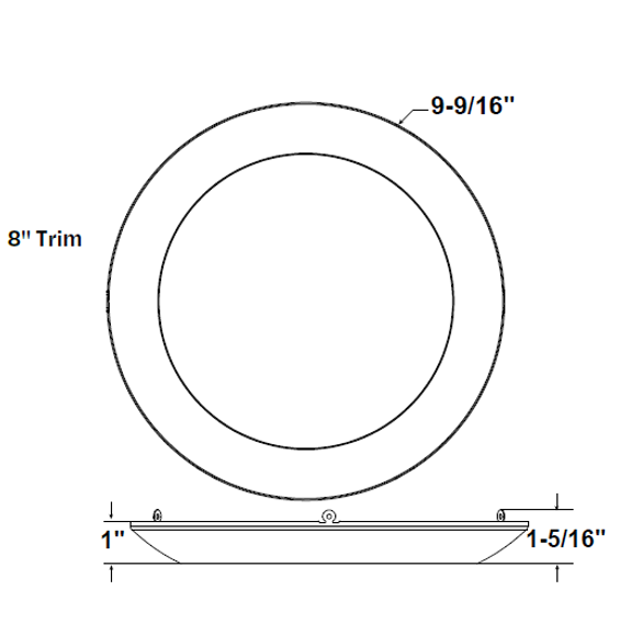 Halco - SMD-8-TRM-BN - Surface Mount Downlight 8in Round Trim Brushed Nickel product image
