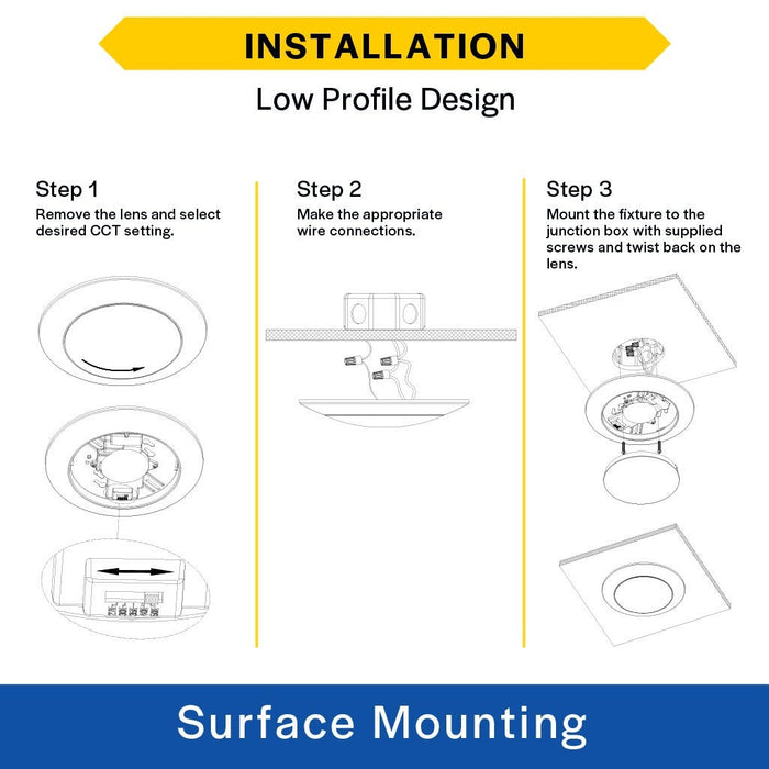 Halco - SMD-6-CS-120V - Surface Downlight 6in 15W 1230L CCT Select 120V Triac Dim product image