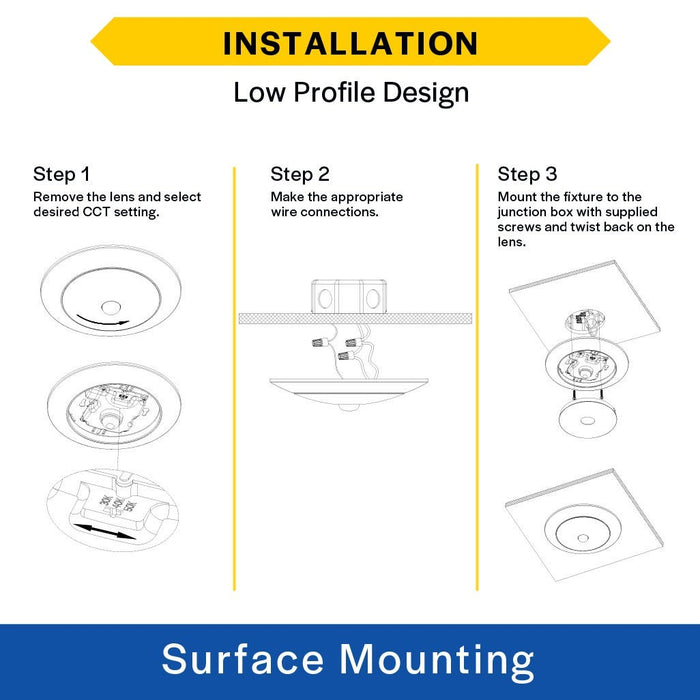 Halco - SMD-6-CS-120V-PIR - Surface Downlight 6in 15W 1250L CCT Sel. 120V Triac Dim PIR product image
