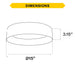 Halco - FM-TR14-CS-BG-120V - Thick Black w/Gold Refecter Flush Mount 14" CCT Select Dim product image