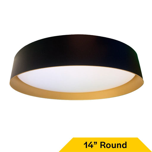 Halco - FM-TR14-CS-BG-120V - Thick Black w/Gold Refecter Flush Mount 14" CCT Select Dim product image