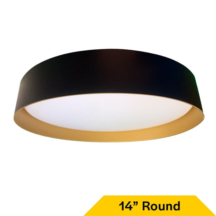 Halco - FM-TR14-CS-BG-120V - Thick Black w/Gold Refecter Flush Mount 14" CCT Select Dim product image