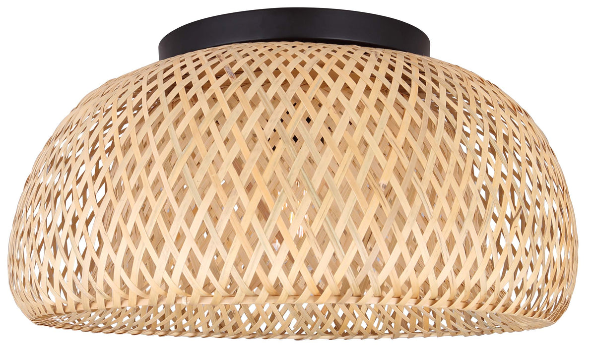 Canarm IFM2025B18BK Sariel Wicker Flush Mount Light — LightStoreUSA