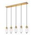 Linear Chandelier Z-Lite 651P-5L-RB Rubbed Brass Arden 5 Light Linear Chandelier Z-Lite