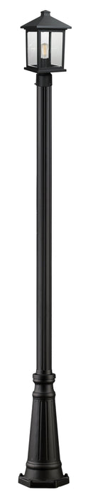 Outdoor Post Mounted Fixture Z-Lite 531PHMR-519P-BK Black Portland 1 Light Outdoor Post Mounted Fixture Z-Lite